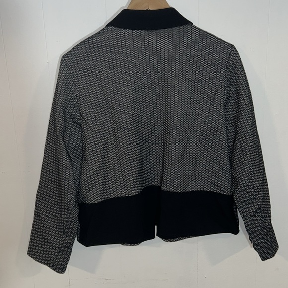 Classiques Entier Black & White Button Up Blazer Suit Jacket Tweed & Stripes - Picture 7 of 7